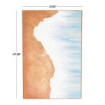 Blue Canvas Landscape Abstract Ocean Wave Living Room Framed Wall Art - Image 4