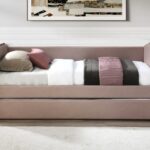 Trina Twin Upholstered Trundle Bed - Dusty Rose