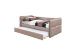 Trina Twin Upholstered Trundle Bed - Dusty Rose - Image 2