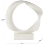 White Polystone Abstract Textured Open Wave Decorative Sculpture with Elevated Base - Image 4