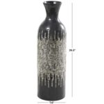 Black Capiz Shell Handmade Decorative Vase with Gray Ombre Design - Image 3