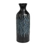 Black Capiz Shell Handmade Decorative Vase with Blue Ombre Design - Image 3