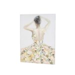 Multi Colored Canvas Woman Living Room Framed Wall Art with 3D Daisy Flowers - Image 2