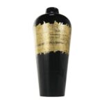 Black Metal Abstract Decorative Vase with Gold Detailing - Image 4