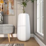 White Resin Tall Floor Decorative Vase - Image 3