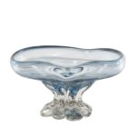 Blue Glass Heart Ombre Decorative Bowl with Folded Curve Opening and Scalloped Base - Small - Image 2