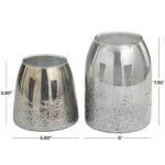 Gray Glass Textured Decorative Vase, Set of 2 - Image 3