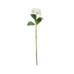 White Faux Foliage Hydrangea Tall Indoor Outdoor Artificial Flower Stem, Set of 8 - Image 2