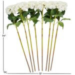White Faux Foliage Hydrangea Tall Indoor Outdoor Artificial Flower Stem, Set of 8 - Image 4
