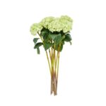 Green Faux Foliage Hydrangea Tall Indoor Outdoor Artificial Flower Stem, Set of 8 - Image 2