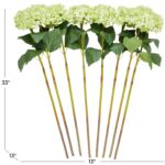 Green Faux Foliage Hydrangea Tall Indoor Outdoor Artificial Flower Stem, Set of 8 - Image 4