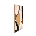 Brown Wooden Geometric Abstract Overlapping Circle Decorative Wall Art with Cream Accents - Image 2