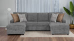 Sapporo Sectional Sofa - Gray Chenille