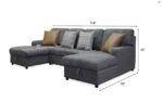 Sapporo Sectional Sofa - Charcaol Chenille - Image 2