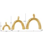 Gold Ceramic Family Abstract Arched Decorative Sculpture, Set of 3 - Image 3