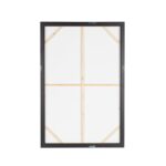 Gray Canvas Abstract Interlocked Rings Living Room Framed Wall Art with Gold and Blue Accents - Image 3
