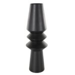 Black Metal Art Deco Fluted Decorative Vase - Image 3