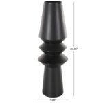 Black Metal Art Deco Fluted Decorative Vase - Image 4