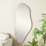 Gold Metal Abstract Wavy Room Wall Mirror