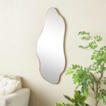 Gold Metal Abstract Wavy Room Wall Mirror