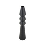 Black Metal Art Deco Fluted Decorative Vase - Image 2