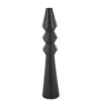 Black Metal Art Deco Fluted Decorative Vase - Image 3