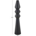 Black Metal Art Deco Fluted Decorative Vase - Image 4