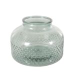 Green Glass Wide Spotted Decorative Vase - Image 3