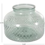 Green Glass Wide Spotted Decorative Vase - Image 4