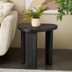 Black Wood Handmade Heart Inspired Side End Accent Table