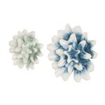 Multi-Coloured Metal Floral Home Wall Decor with White and Gold Accents, Set of 2 - Image 2