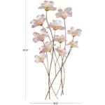 Pink Metal Floral Home Wall Decor with Copper Stems - Image 4