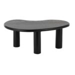 Black Wood Heart Inspired Living Room Coffee Table with 3 Legs - Image 3