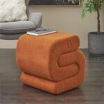 Copper Polyester S- Shaped Room Ottoman with Connected Arches