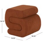 Copper Polyester S- Shaped Room Ottoman with Connected Arches - Image 4