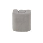 Gray Polyester S- Shaped Room Ottoman with Connected Arches - Image 3