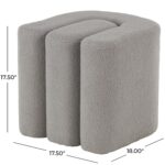 Gray Polyester S- Shaped Room Ottoman with Connected Arches - Image 4
