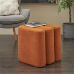 Copper Polyester S- Shaped Room Ottoman with Connected Arches