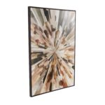 Multi-coloured Canvas Sunburst Abstract Living Room Framed Wall Art with Black Frame - Image 2