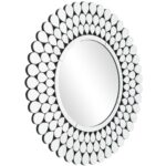 Silver Glass Starburst Room Wall Mirror with Teardrop Embellishment - Image 2