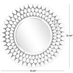 Silver Glass Starburst Room Wall Mirror with Teardrop Embellishment - Image 4