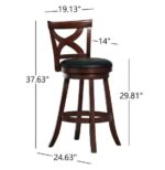 Amstel 29" Solid Wood Swivel Barstool - Image 3
