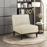 Houghton Full Leather Accent Chair - Beige
