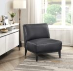 Houghton Full Leather Accent Chair - Black