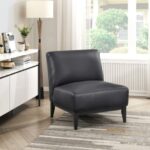 Houghton Full Leather Accent Chair - Black