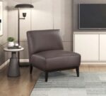 Houghton Full Leather Accent Chair - Dark Brown