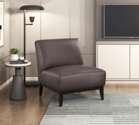 1129DBR-1 Houghton Full Leather Accent Chair - Dark Brown - Image 1