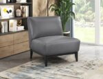 Houghton Full Leather Accent Chair - Dark Grey