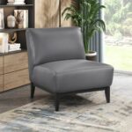 Houghton Full Leather Accent Chair - Dark Grey