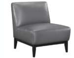 Houghton Full Leather Accent Chair - Dark Grey - Image 5